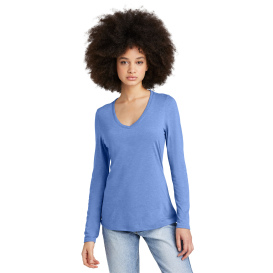 District DT135 Women\'s Perfect Tri Long Sleeve V-Neck Tee - Maritime Frost