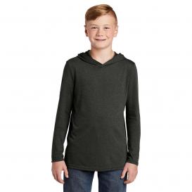 District DT139Y Youth Perfect Tri Long Sleeve Hoodie - Black Frost