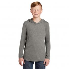 District DT139Y Youth Perfect Tri Long Sleeve Hoodie - Grey Frost