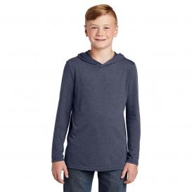 District DT139Y Youth Perfect Tri Long Sleeve Hoodie - Navy Frost