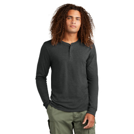 District DT145 Perfect Tri Long Sleeve Henley - Black Frost