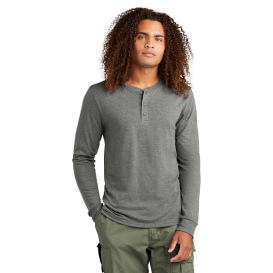 District DT145 Perfect Tri Long Sleeve Henley - Heathered Charcoal