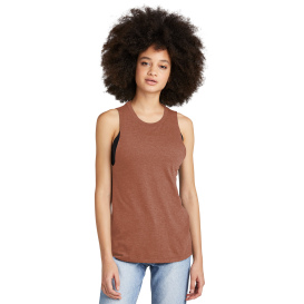 District DT153 Women\'s Perfect Tri Muscle Tank - Heathered Russet