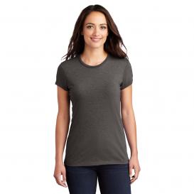 District DT155 Women\'s Fitted Perfect Tri Tee - Heathered Charcoal