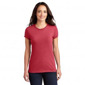 District DT155 Women\'s Fitted Perfect Tri Tee - Red Frost
