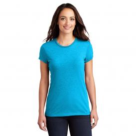 District DT155 Women\'s Fitted Perfect Tri Tee - Turquoise Frost