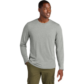 District DT185 Perfect Weight CVC Long Sleeve Tee - Light Heather Gray