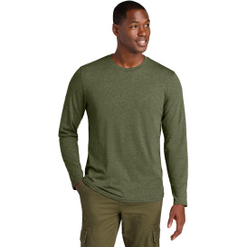 District DT185 Perfect Weight CVC Long Sleeve Tee - Military Green Heather