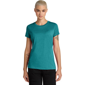 District DT188 Ladies Perfect Weight CVC Tee - Heathered Teal