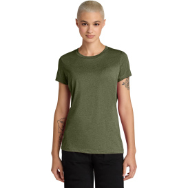 District DT188 Ladies Perfect Weight CVC Tee - Military Green Heather