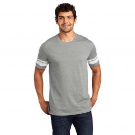 District DT376 Game Tee - Heathered Nickel/White