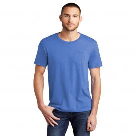 District DT6000P Young Mens Very Important Tee with Pocket - Heathered Royal