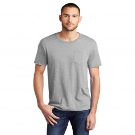 District DT6000P Young Mens Very Important Tee with Pocket - Light Heather Grey