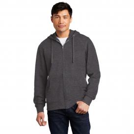 District DT6102 V.I.T. Fleece Full-Zip Hoodie - Heathered Charcoal