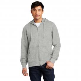 District DT6102 V.I.T. Fleece Full-Zip Hoodie - Light Heather Grey