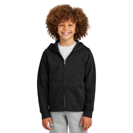 District DT6102Y Youth V.I.T Fleece Full-Zip Hoodie - Black