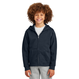 District DT6102Y Youth V.I.T Fleece Full-Zip Hoodie - New Navy