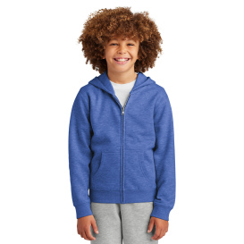 District DT6102Y Youth V.I.T Fleece Full-Zip Hoodie - Royal Frost