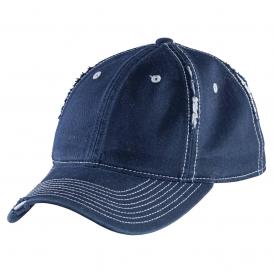 District DT612 Rip and Distressed Cap - New Navy/Light Blue