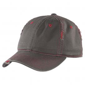 District DT612 Rip and Distressed Cap - Nickel/New Red