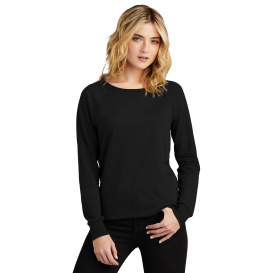 District DT672 Women\'s Featherweight French Long Sleeve Crewneck - Black