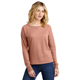 District DT672 Women\'s Featherweight French Long Sleeve Crewneck - Nostalgia Rose Heather 