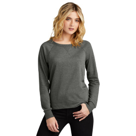District DT672 Women\'s Featherweight French Long Sleeve Crewneck - Washed Coal