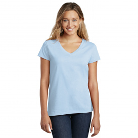 District DT8001 Women\'s Re-Tee V-Neck - Crystal Blue