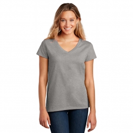 District DT8001 Women\'s Re-Tee V-Neck - Light Heather Grey