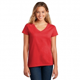 District DT8001 Women\'s Re-Tee V-Neck - Ruby Red