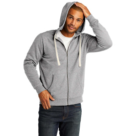 District DT8102 Re-Fleece Full-Zip Hoodie - Light Heather Grey