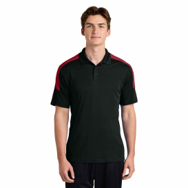 Sport-Tek ST104 Competitor United Polo - Black/Deep Red