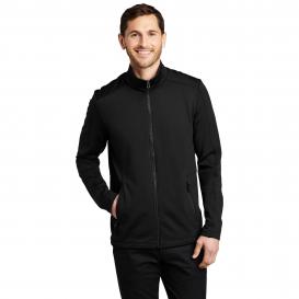 Port Authority F239 Grid Fleece Jacket - Deep Black