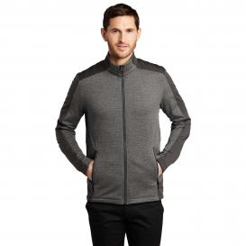 Port Authority F239 Grid Fleece Jacket - Grey Smoke Heather/ Grey Smoke