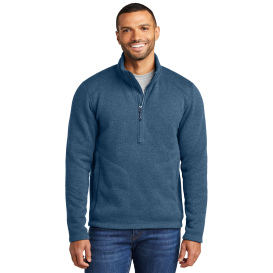 Port & Company F426 Arc Sweater Fleece 1/4-Zip - Insignia Blue Heather