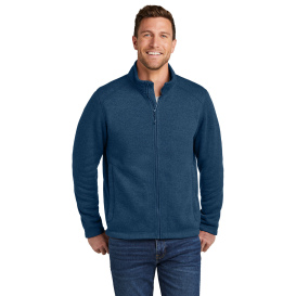 Port & Company F428 Arc Sweater Fleece Jacket - Insignia Blue Heather ...