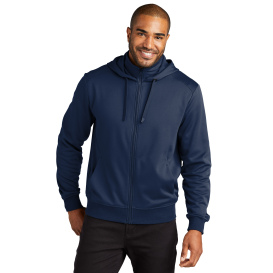 Port Authority F814 Smooth Fleece Hooded Jacket - River Blue Navy