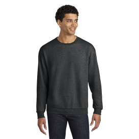 Jerzees IC48M Ultimate Unisex CVC Ring Spun Crewneck Sweatshirt - Black Ink Heather