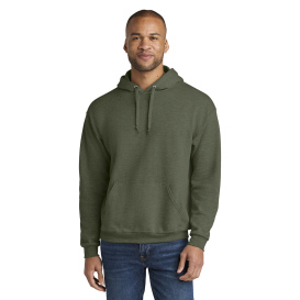 Jerzees IC49M Ultimate Unisex CVC Ring Spun Hooded Sweatshirt - Military Green Heather