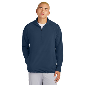 Sport-Tek JST488 Repeat 1/2-Zip Long Sleeve Hooded Jacket - True Navy