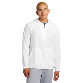 Sport-Tek JST488 Repeat 1/2-Zip Long Sleeve Hooded Jacket - White