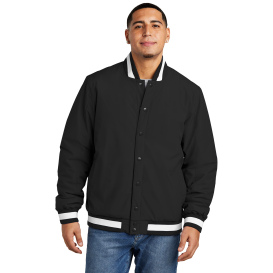 Sport-Tek JST58 Insulated Varsity Jacket - Black