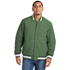 Sport-Tek JST58 Insulated Varsity Jacket - Forest Green