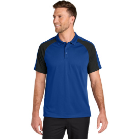 Port Authority K247 Wearever Performance Pique Colorblock Polo - True Royal/Black