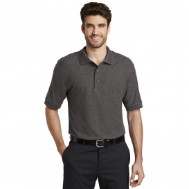 Port Authority K500ES Extended Size Silk Touch Polo - Charcoal Heather Grey