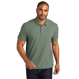 Female cotton poly pique blend short sleeve polo shirt in hunter green