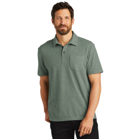 Port Authority K868 C-FREE Cotton Blend Pique Pocket Polo - Dark Green Heather