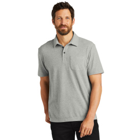 Port Authority K868 C-FREE Cotton Blend Pique Pocket Polo - Deep Smoke Heather