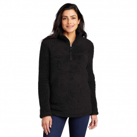 Port Authority L130 Ladies Cozy 1/4-Zip Fleece - Black