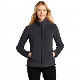 Port Authority L211 Ladies Ultra Warm Brushed Fleece Jacket - Graphite/Deep Black